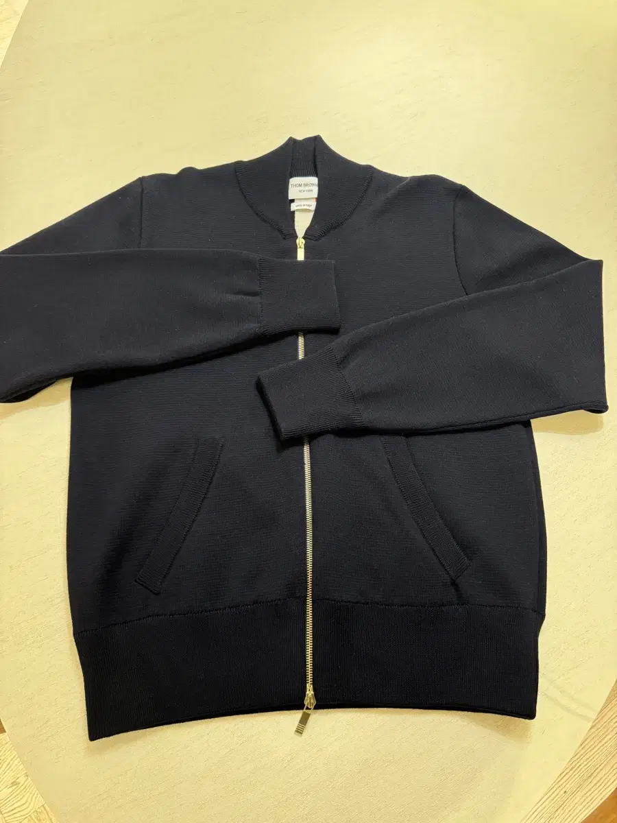 Thom Browne Striped Stitched Bomber Jacket Navy