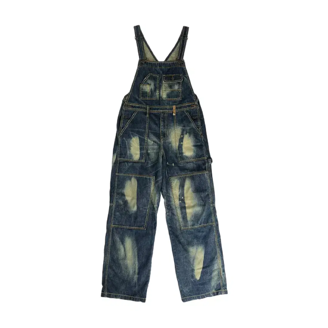 [GV2 JEANS] Washed Denim Carpenter Overalls