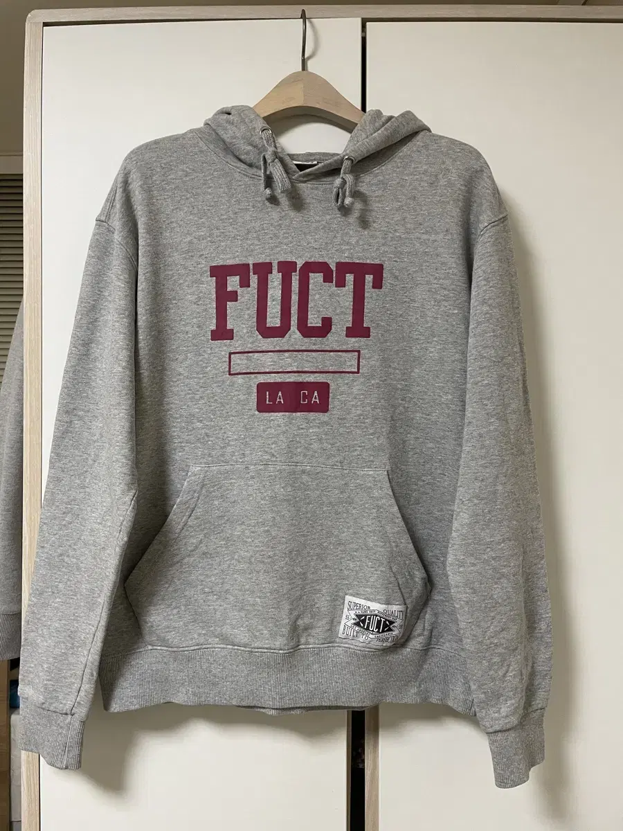 FUCT Puck Los Angeles California Logo Hoodie Size M Grey