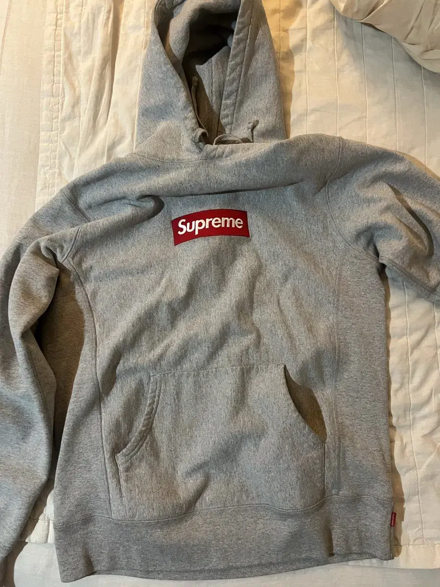 Supreme Box Logo Gray Hoodie, size M