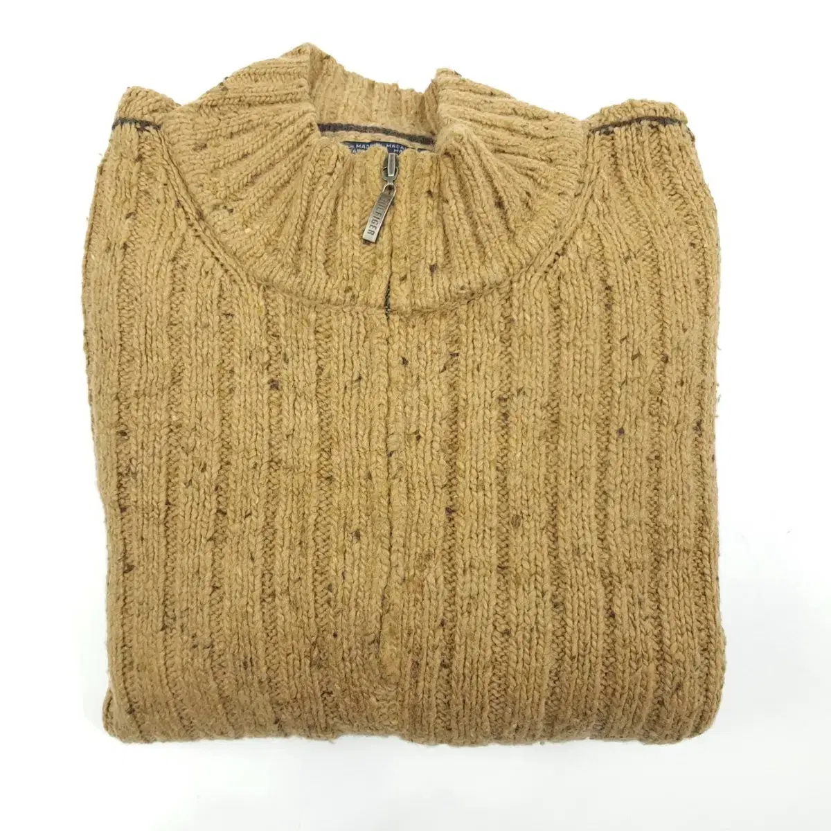 (CS164)2XL 타미힐피거 오트밀베이지 리브드 하프집업 니트 knit