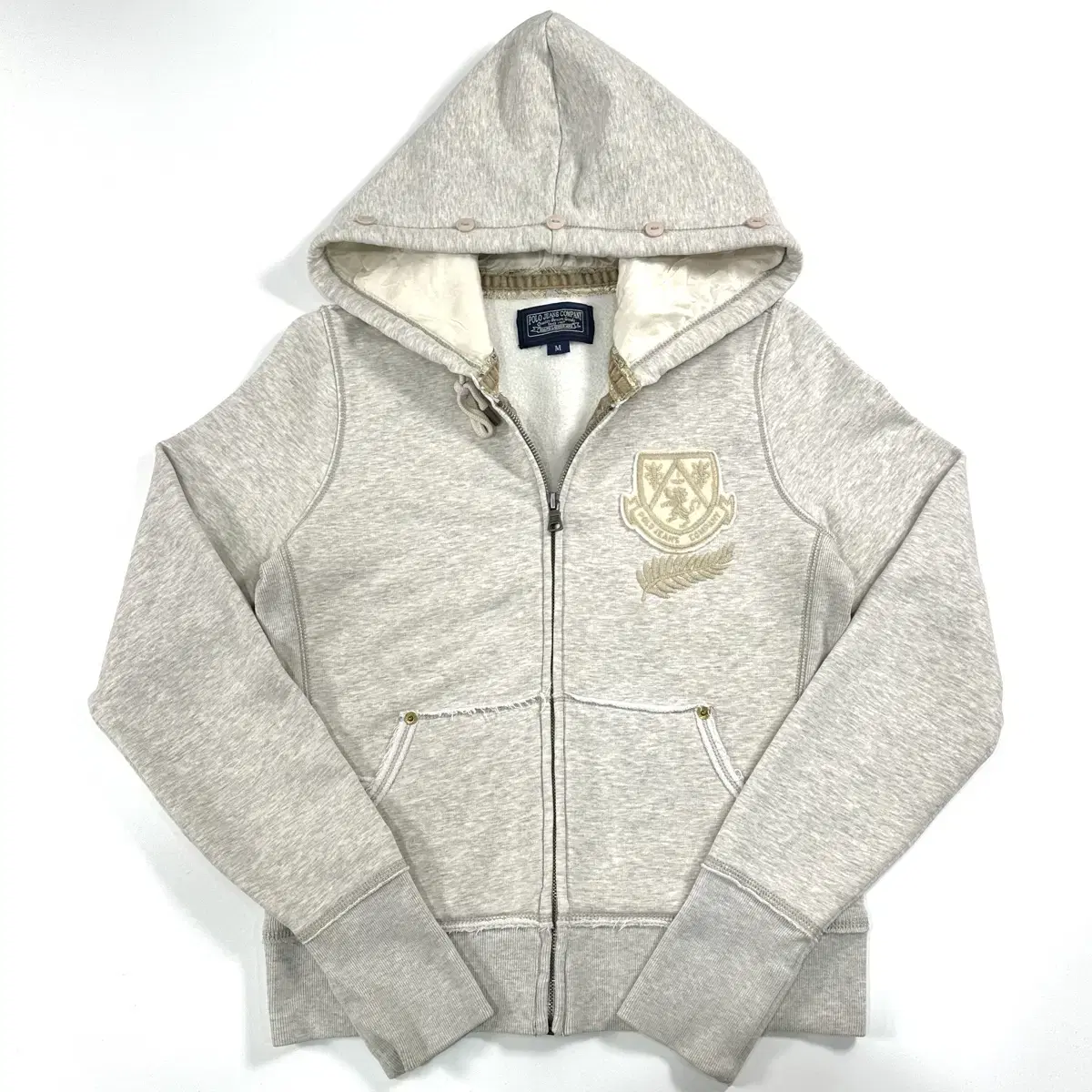 Polo Jins Melange Waffen Hoodie Zip Up