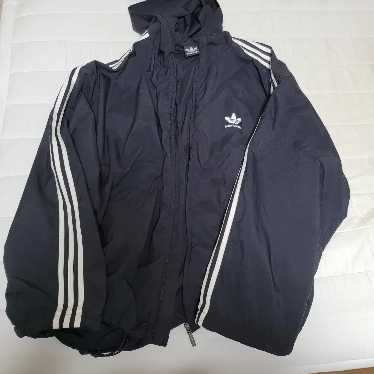 Balenciaga Adidas Poplin Hooded Jacket Track Sporty Hoodie Zip Up B Logo