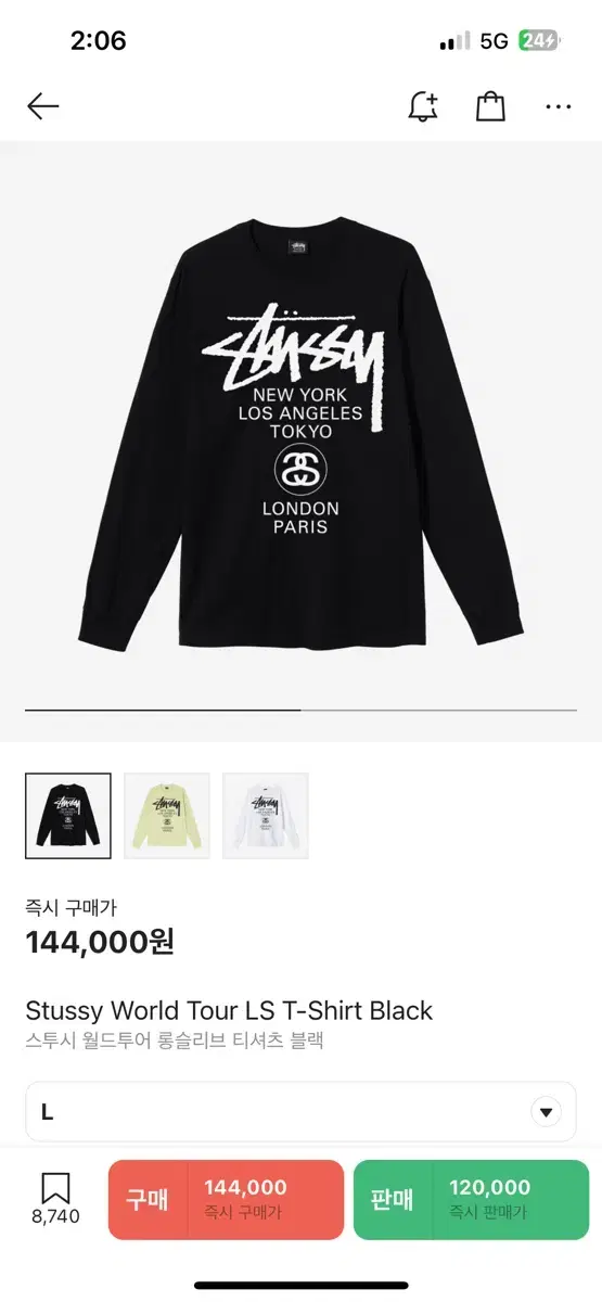 Stussy worldtour Long Sleeve L