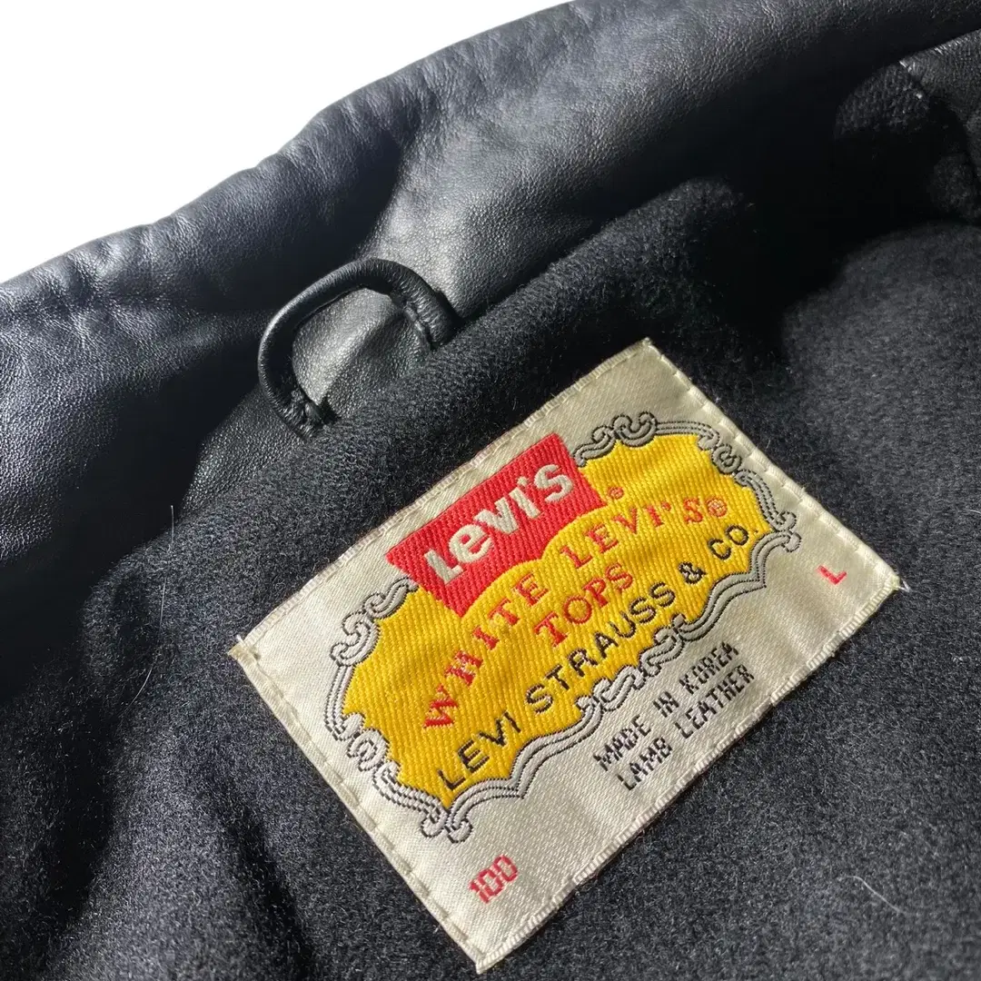 [L] 90s Levi's 리바이스 화이트탭 램스킨 가죽자켓