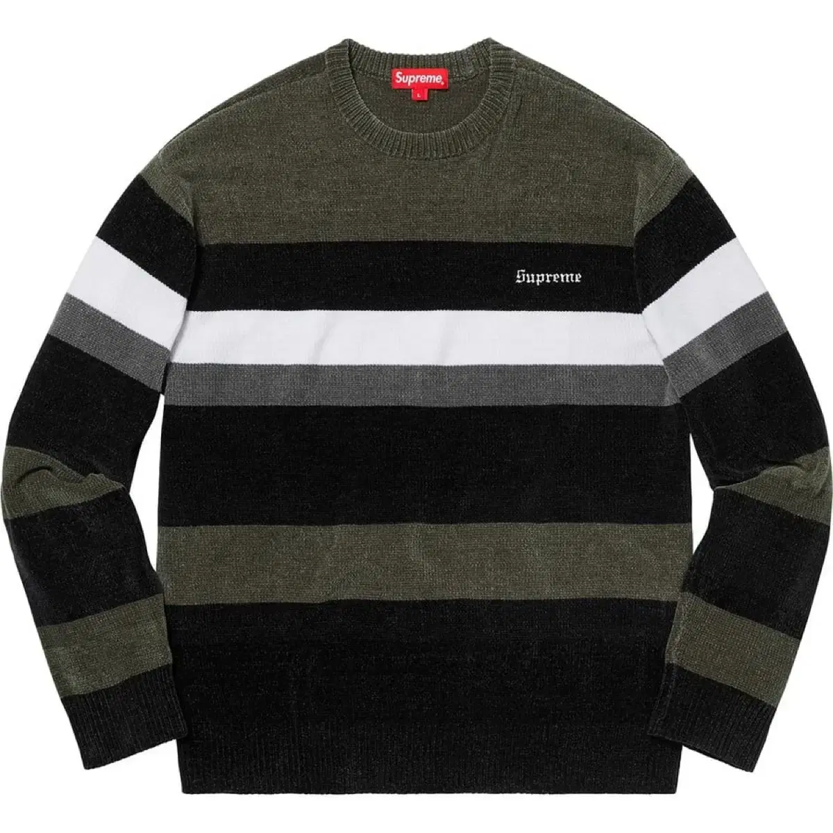 [XL] 18FW Supreme Chenille Sweater Black