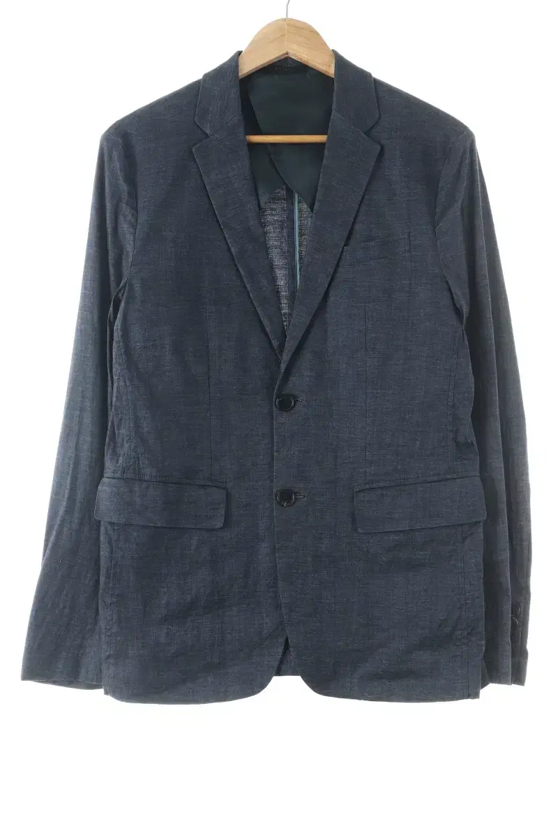 (L) Time Suit Jacket Blazer bloo Linen Ma Basic Fit-10780