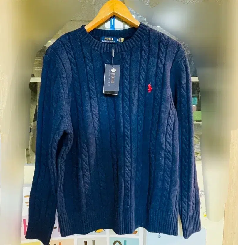 Polo Pretzel Knit Navy Xl (105)