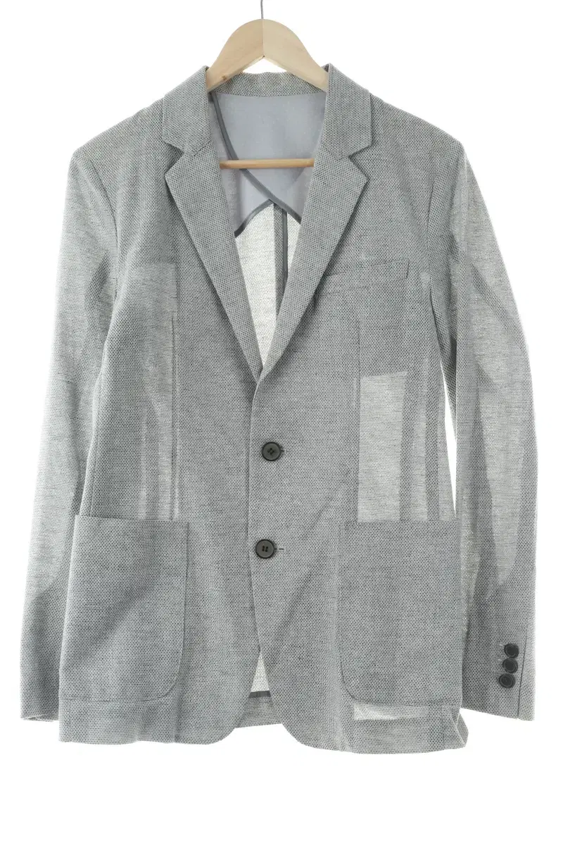 (M) Solid Homme Suit Jacket Blazer Gray Linen Ma-1078E