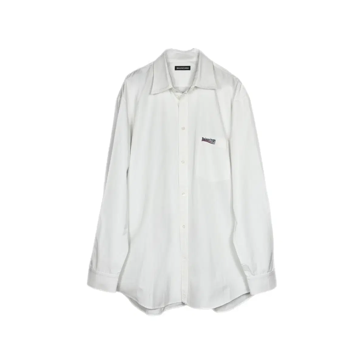 [Genuine] Balenciaga Wave Logo Poplin Shirt (39)