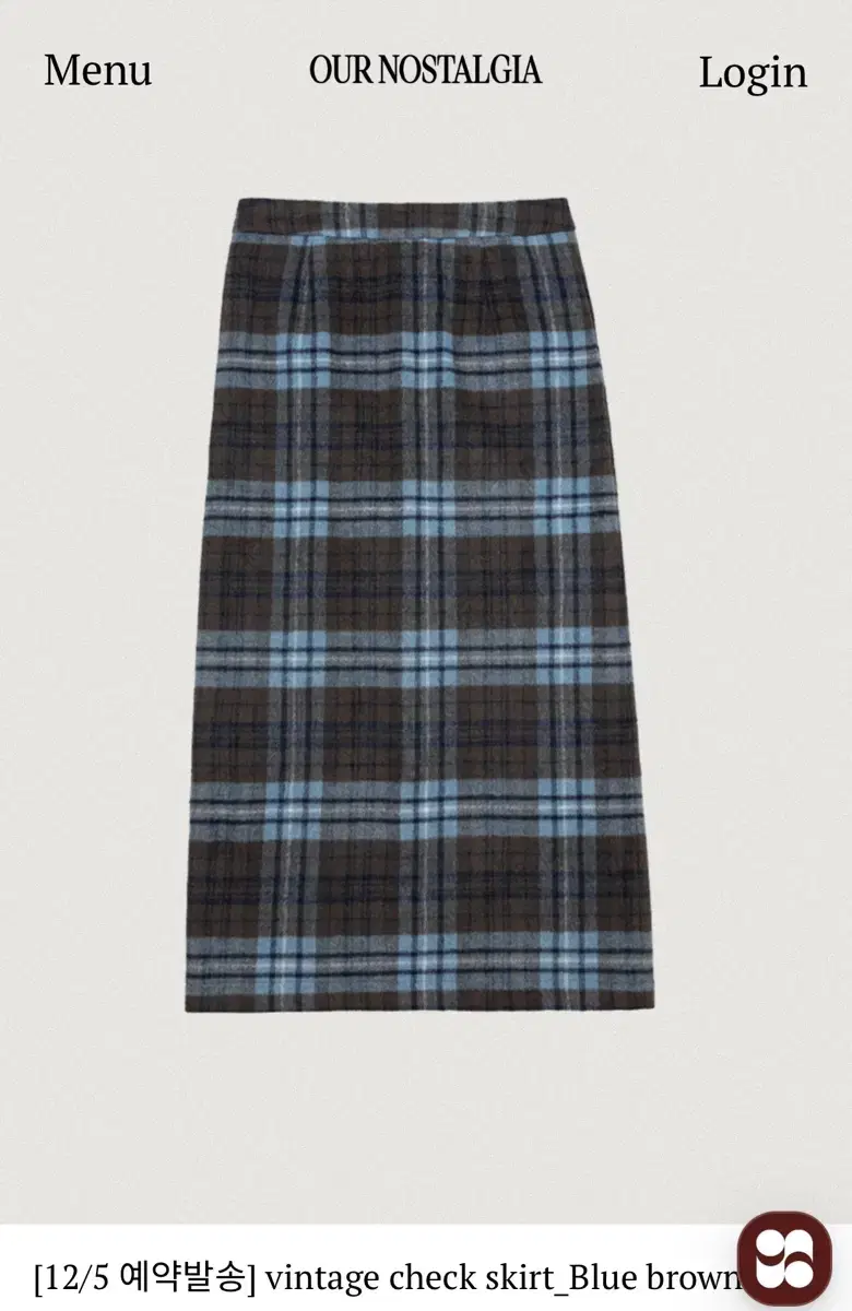 아우어노스텔지아 vintage check skirt_Blue brown