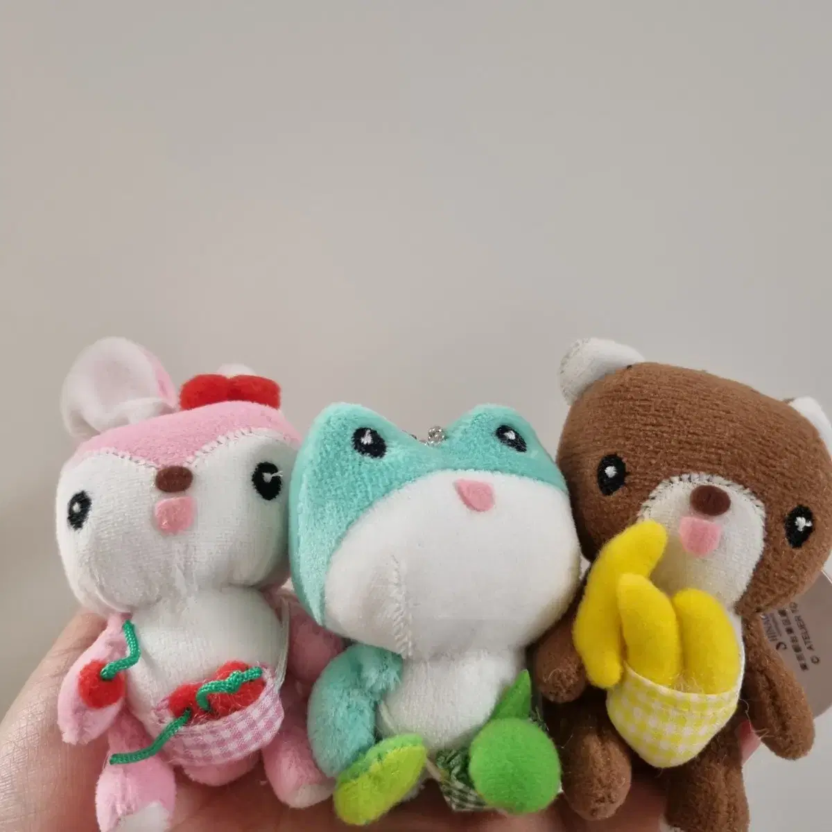 시나다 토끼 개구리 곰 인형 키링 세트