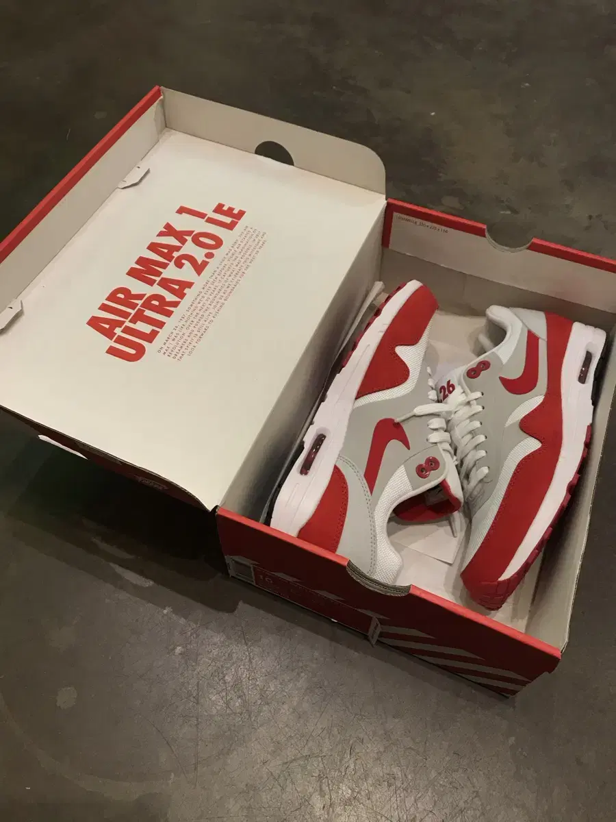 W270 Nike Air Max 1 Ultra 2.0 LE White Red 2017