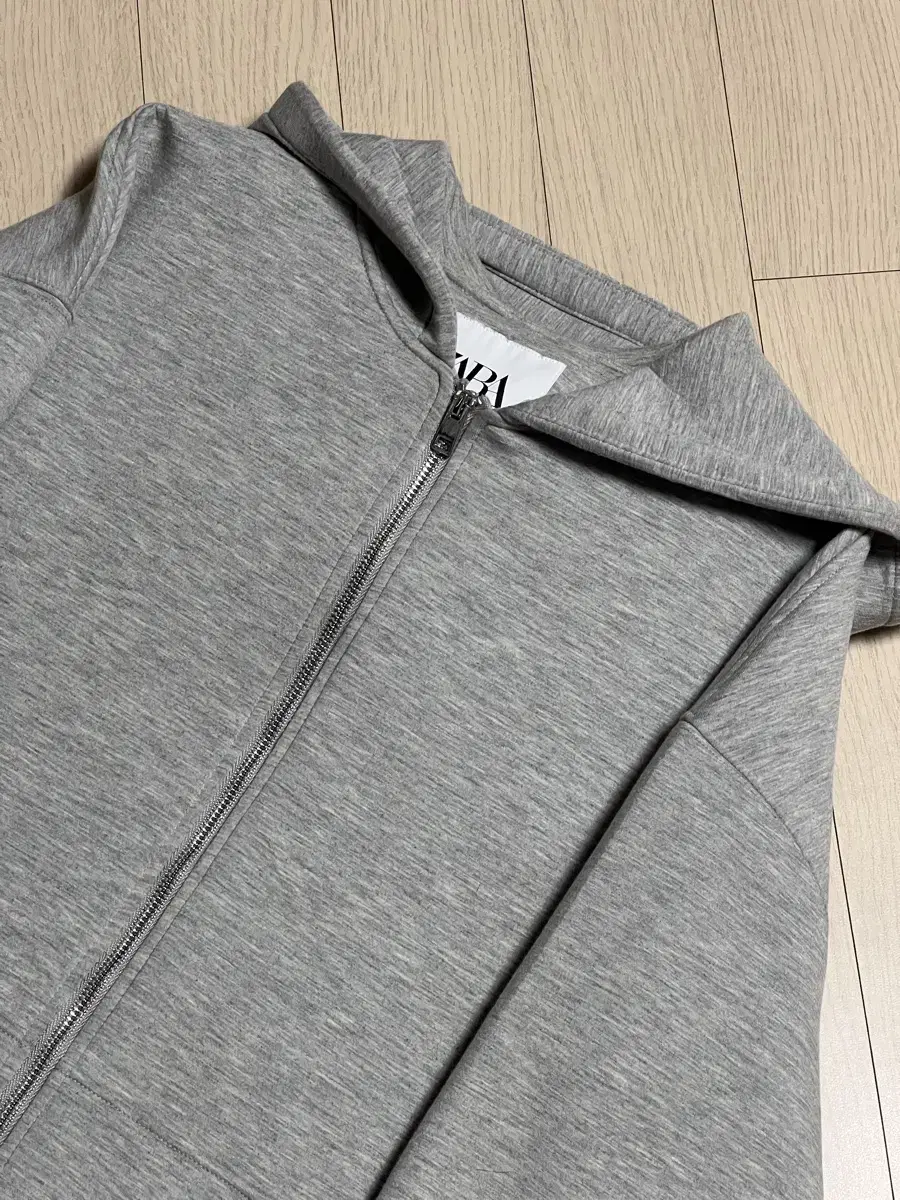 Zara Neoprene hoodie Zip-up gray Miu Miu