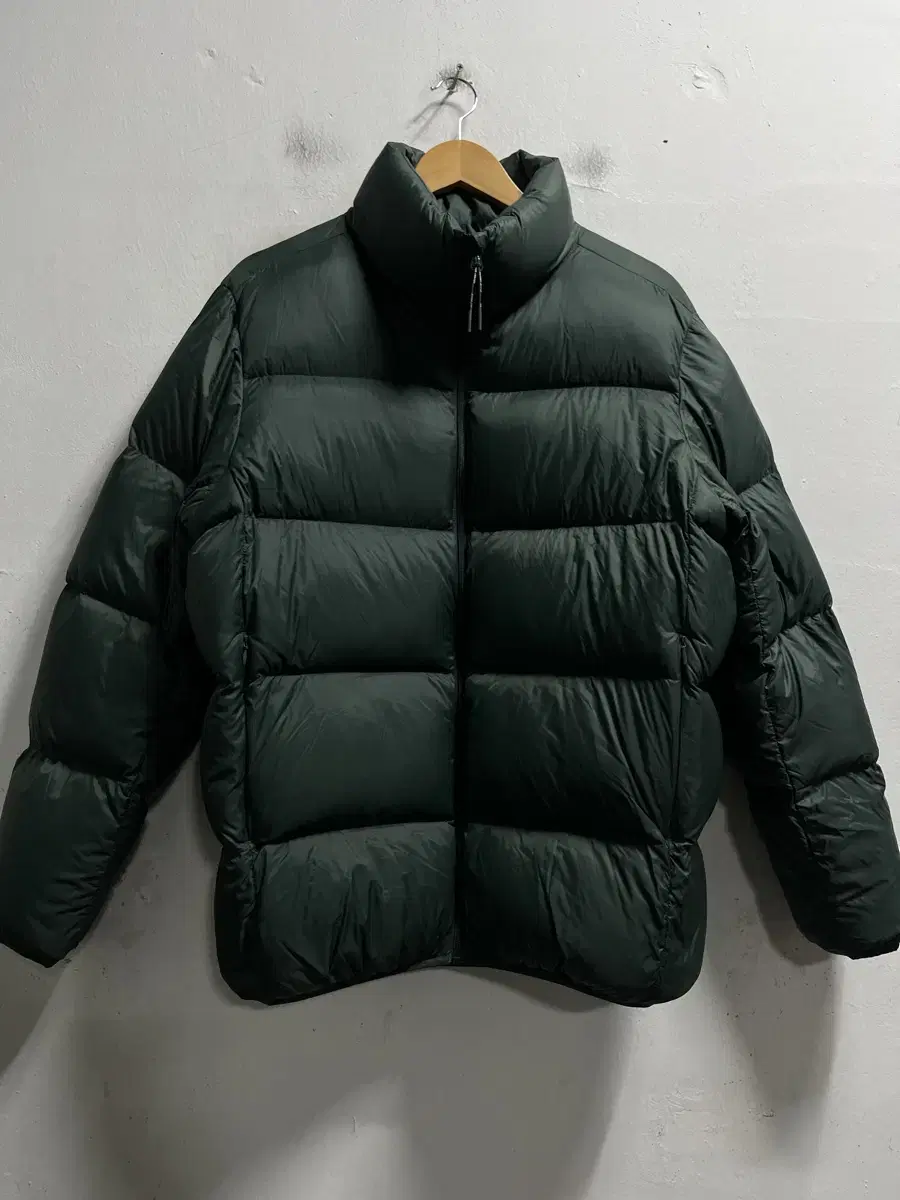 95-100 GREEN goose down lightweight puffer jacket genuine