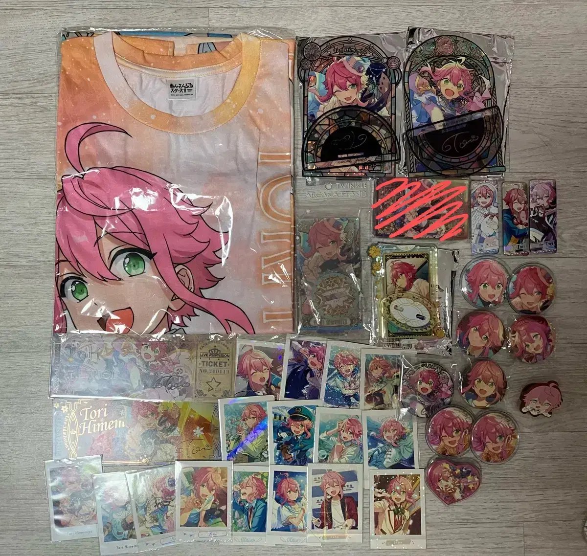 Anstar Himemiyatori Full GraphicT-shirtCan badgesSingle acrylicYusako Lottapasha goods to sell