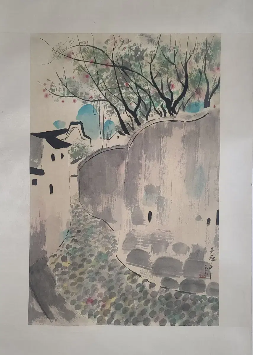 오관중, 호동(골목길) 주장시리즈,  45x68cm, 1989년.