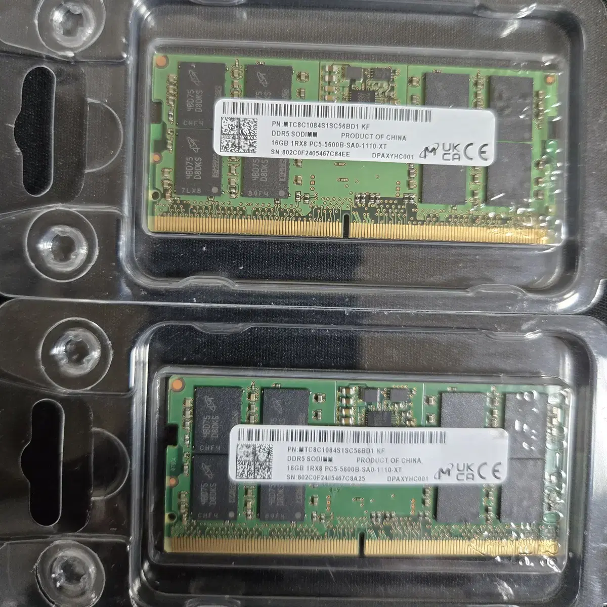 Micron 16G 1RX8 PC5 5600 DDR5 노트북메모리 총32