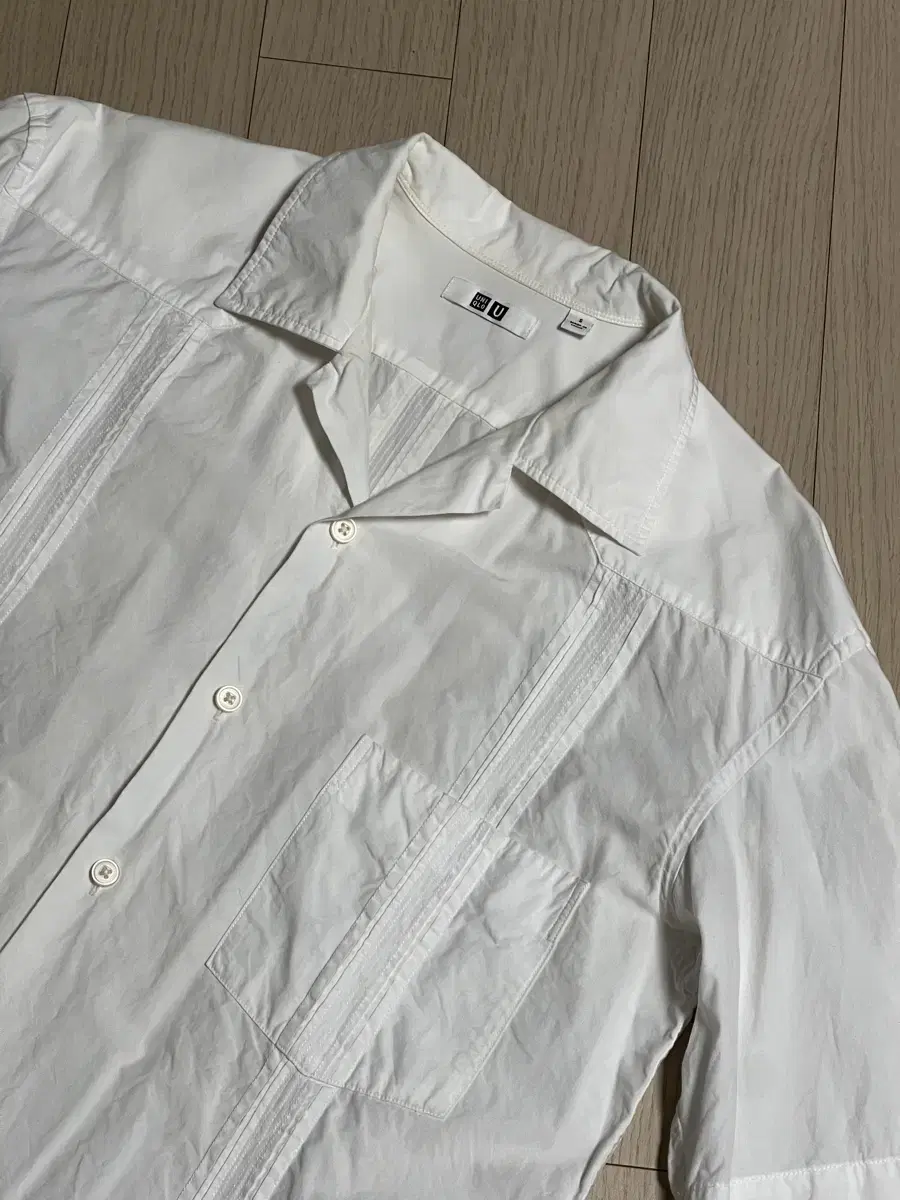 Uniqlo X Lemaire Stitch Detail Short Sleeve Shirt White