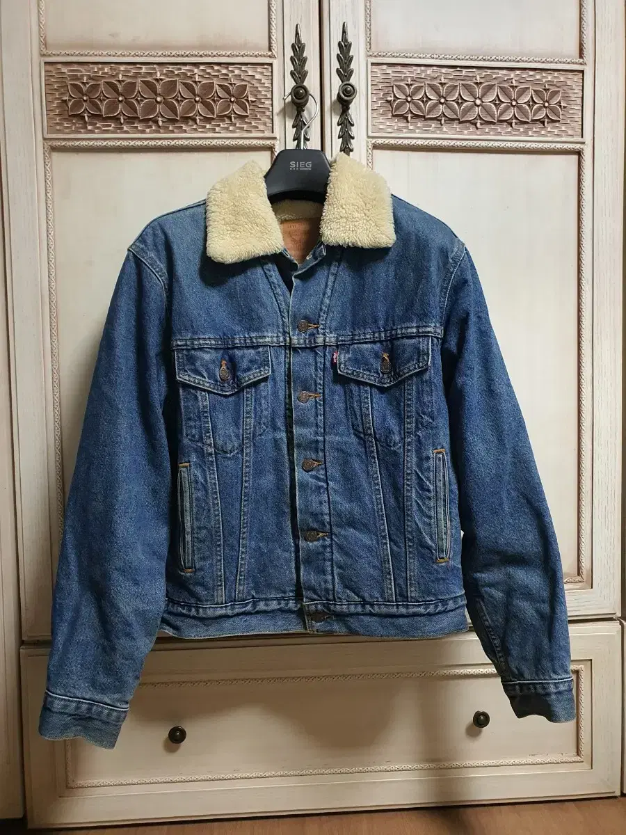 Vintage Levi's Fleece Sherpa Tucker Denim Jacket Quilted S 95