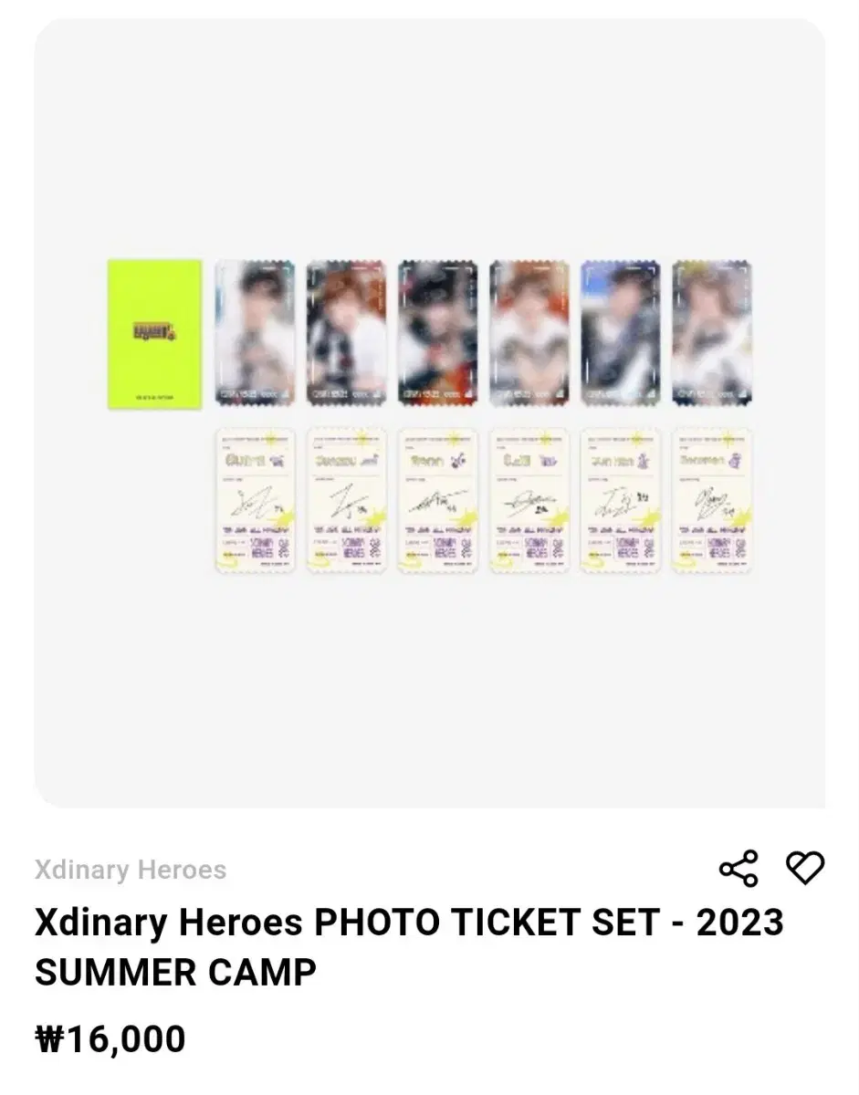 XD XDinary Heroes Summer Camp BTB Photo Ticket Set Buncheol