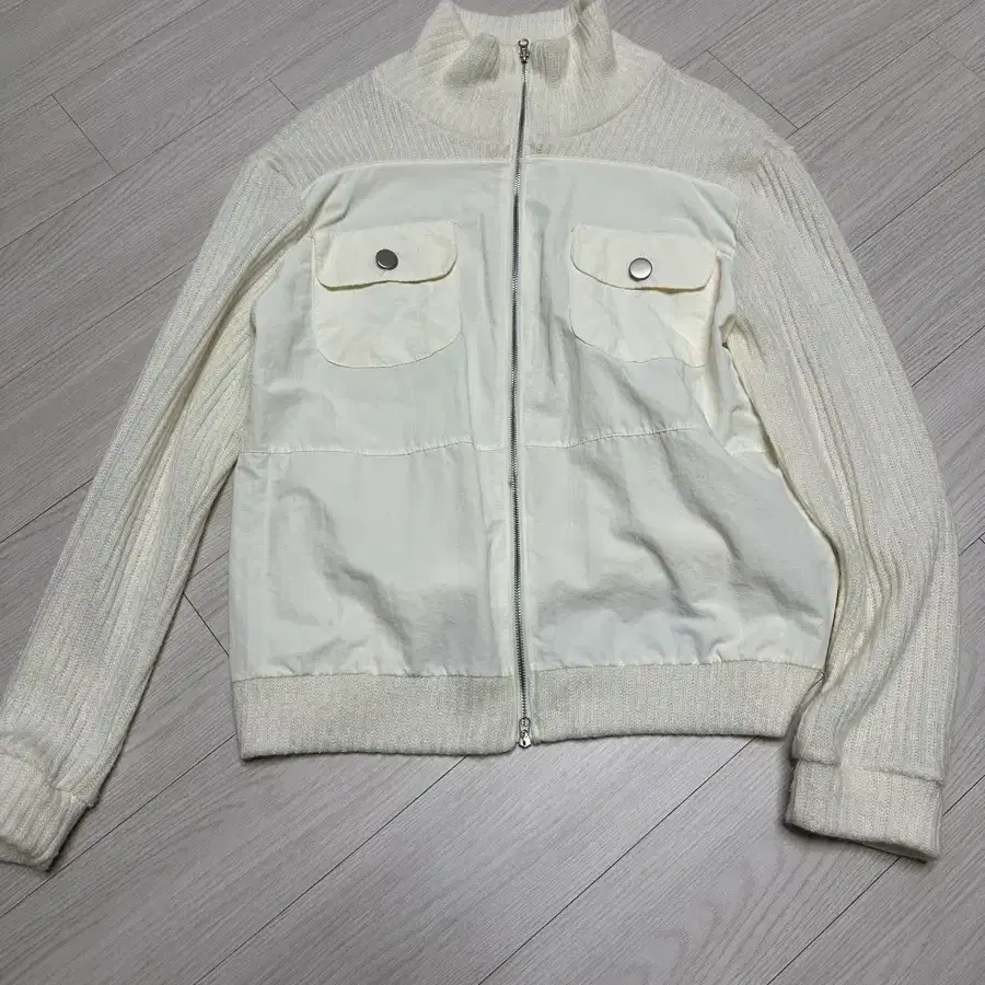 아케 SOI POCKET KNIT ZIP-UP (ivory