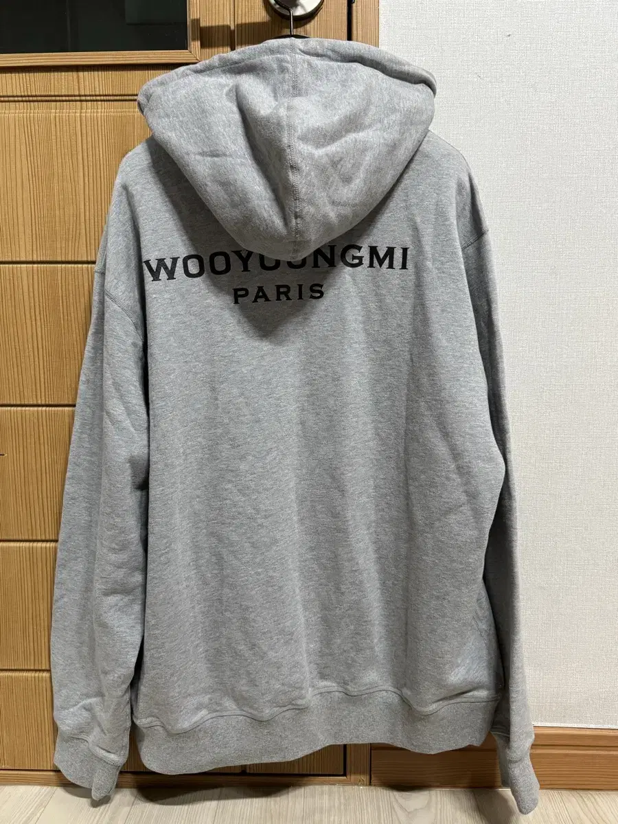 (50) 23FW Wooyoung Woo Young Mi Back Logo Hoodie Gray