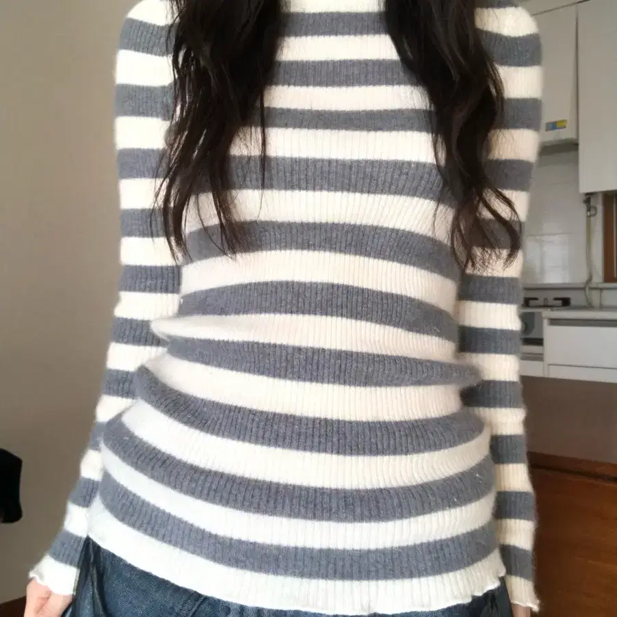 vintage angora stripe turtleneck t-shirt