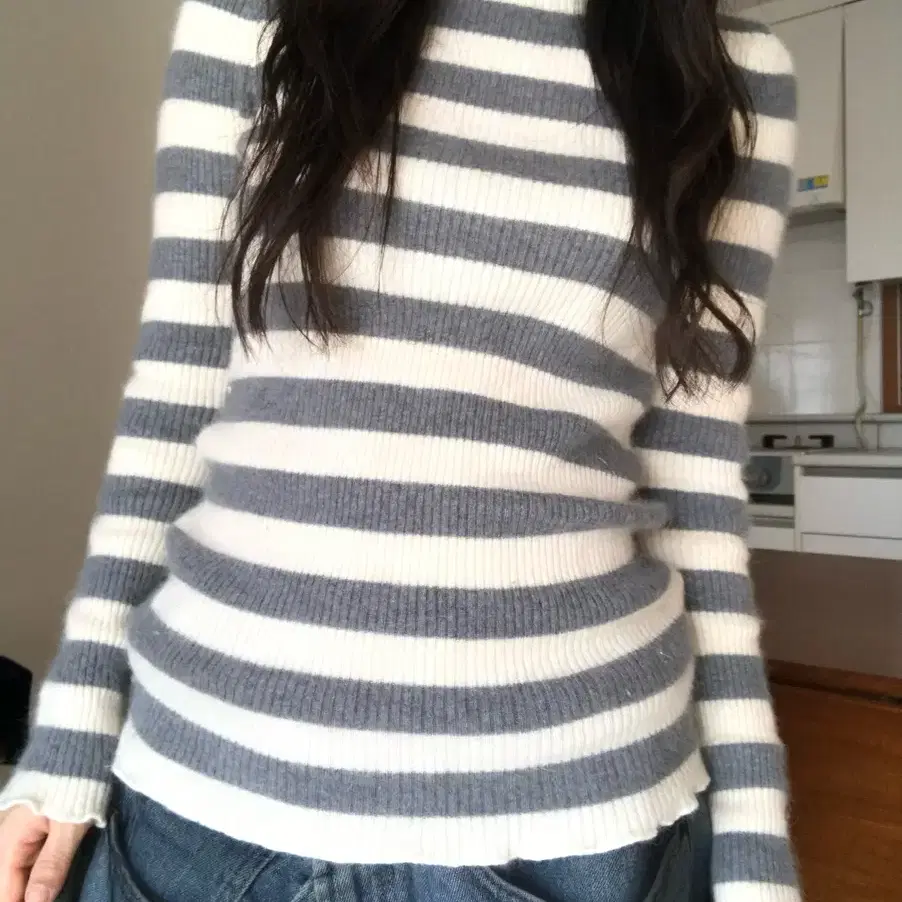 vintage angora stripe turtleneck t-shirt