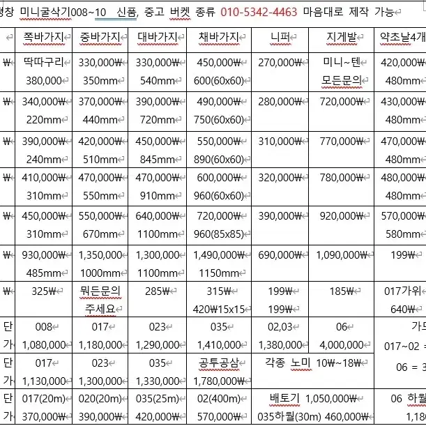 굴삭기 채바가지