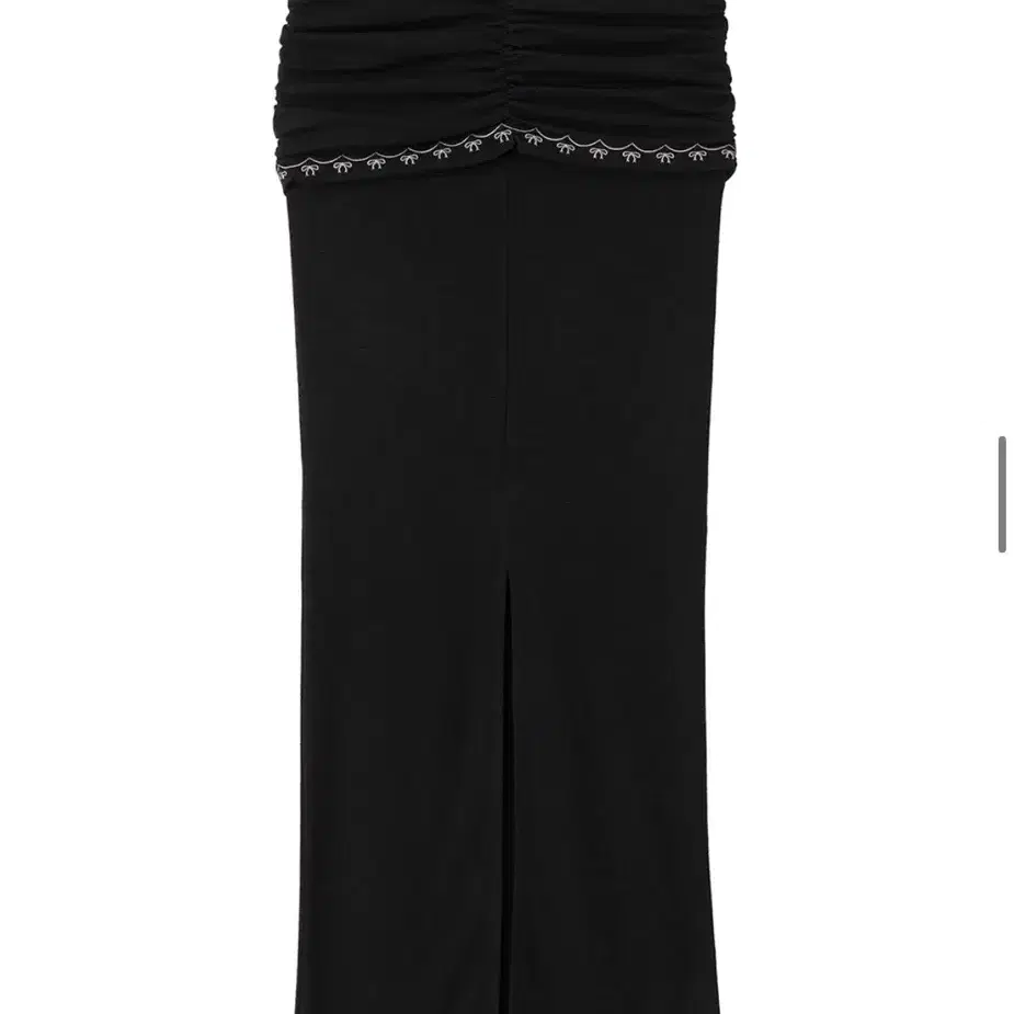 스컬프터 Shirring Layered Maxi Skirt Black