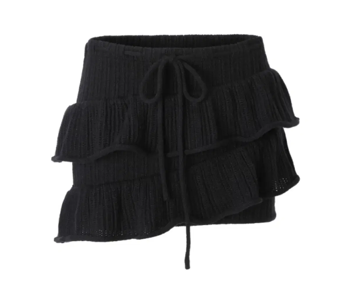 쓰리타임즈 Bunny knit skirt, black S size