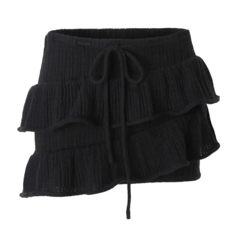 쓰리타임즈 Bunny knit skirt, black S size