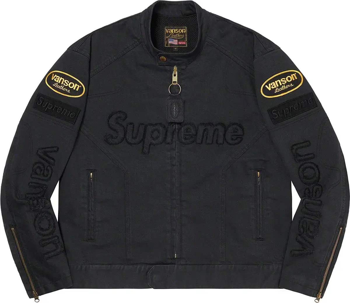 [XL] Supreme x Vanson 22FW Cordura Denim Jacket in Black