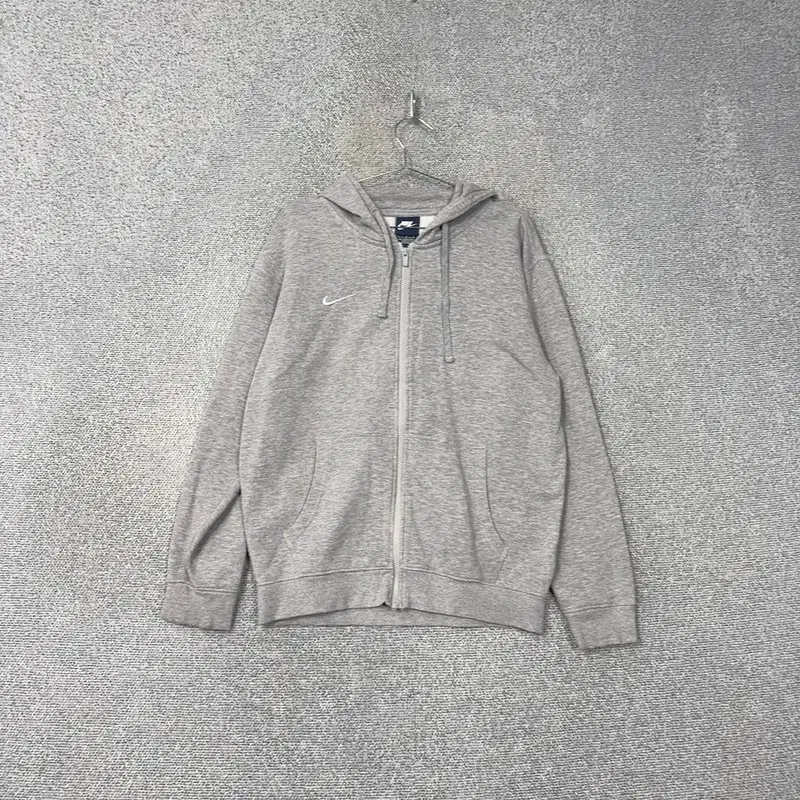 Nike Light Grey Logo Swoosh Hoodie Zip Up L