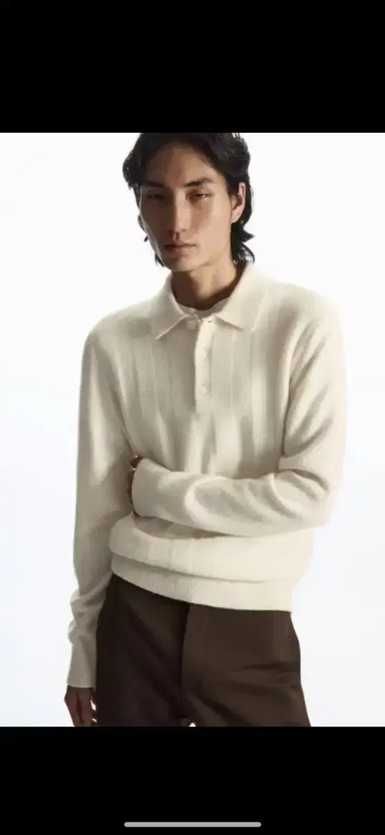 [COS] COS Textured Striped Wool Polo Knit