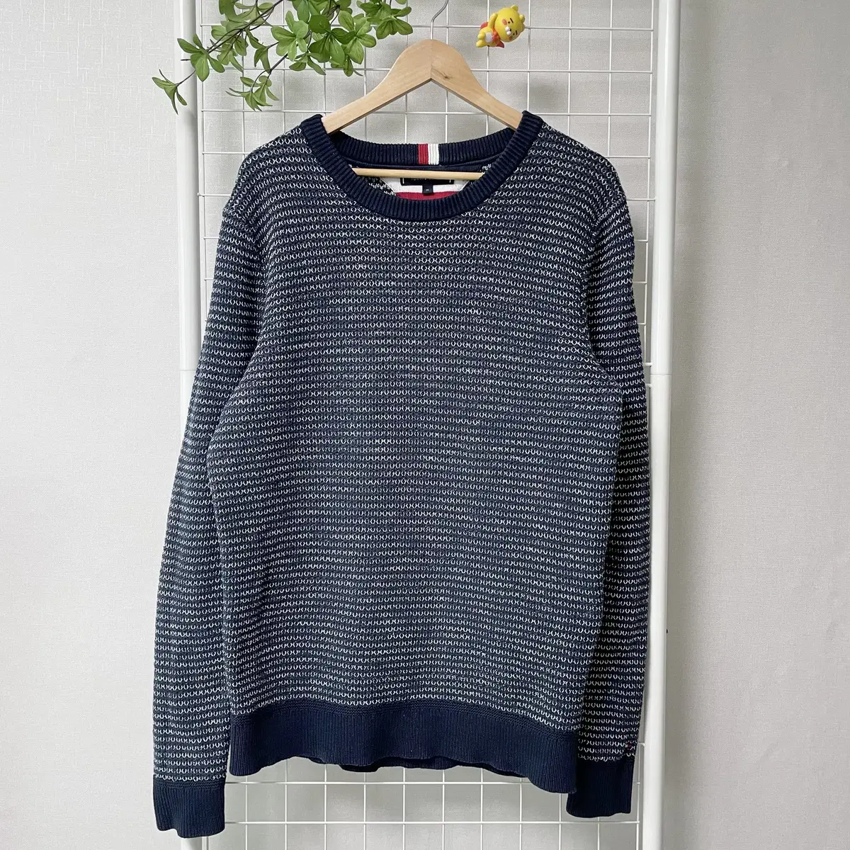 Tommy Crew Neck Cotton Knit Navy WK0086