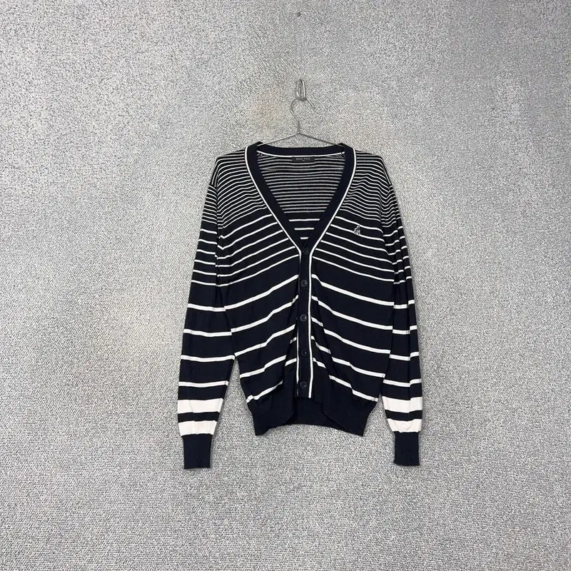 Beanpole Stripe Black Cotton Knit Cardigan 95