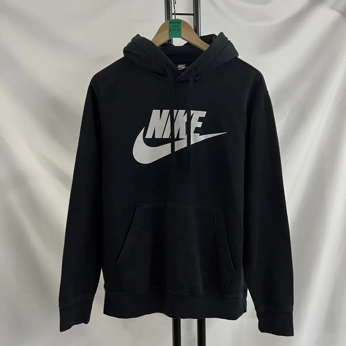 [Authentic/L] Nike Big Swoosh Brushed Black Hoodie