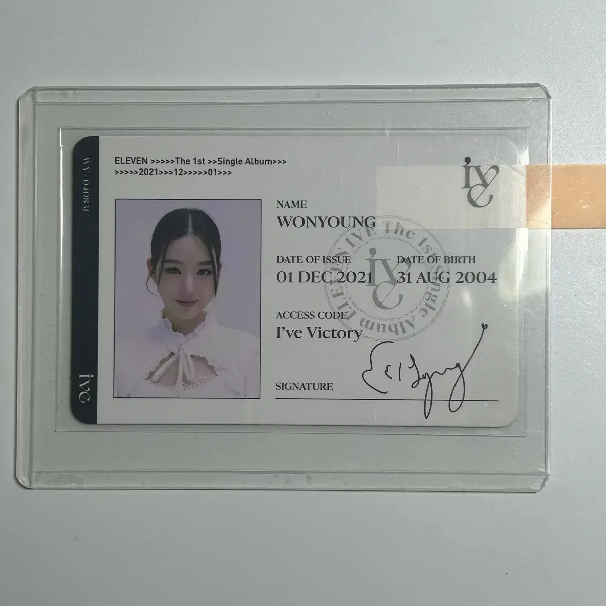 ive wonyoung eleven id card