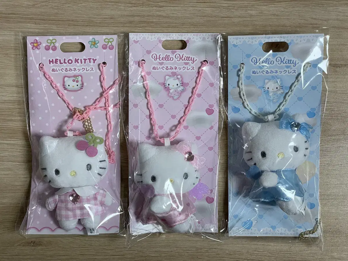 Hello Kitty 90s Plush Necklace Cherry Pink Mascot bloo Angel