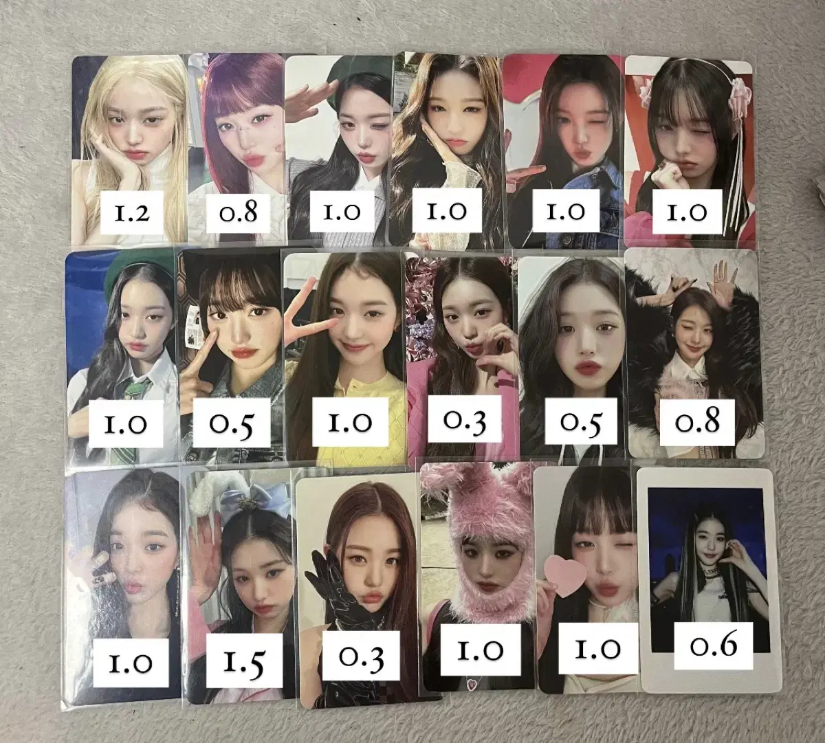 폭덤) ive jang wonyoung photocard wts yujin liz leeseo seowon wonyoung gaeul lay