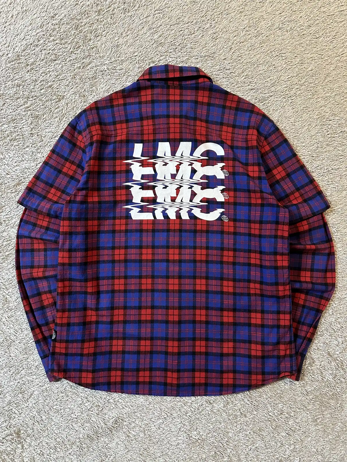 [1SIZE] LMC LMC Layered Back Logo Tartan Check Shirt