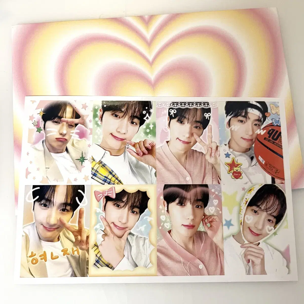 The Boyz hyunjae ampoules have purikura stickers on them.