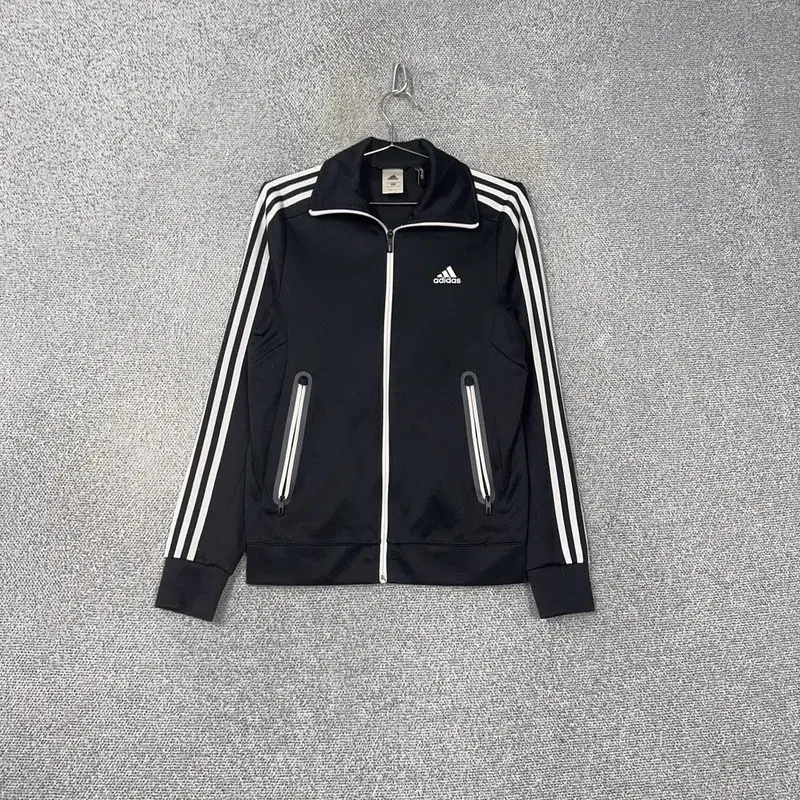 Adidas Original Logo Black Tracktop Zip Up Jersey 100% Cotton