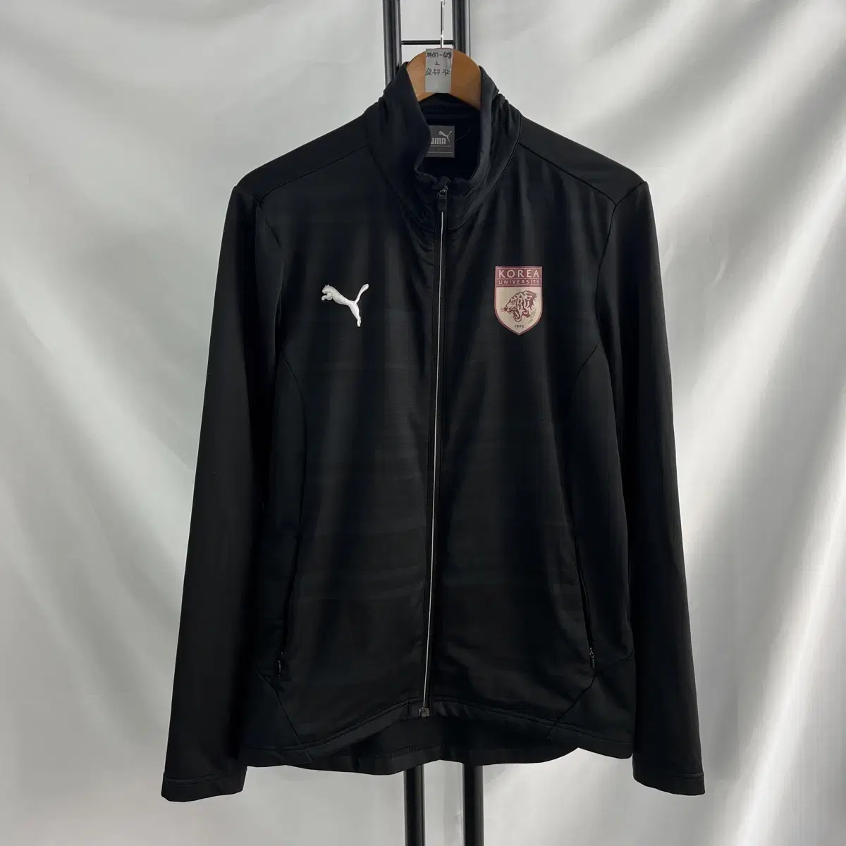 [genuine/l] puma korea university training black zip-up/jersey