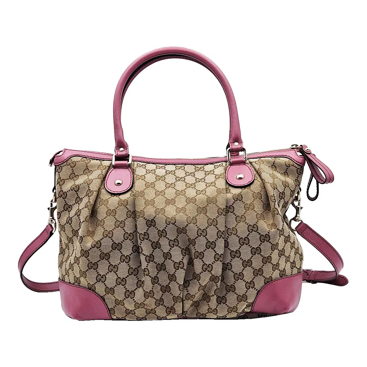 구찌 Gucci 285730 자가드 핑크 레더 GG 캔버스 2WAY