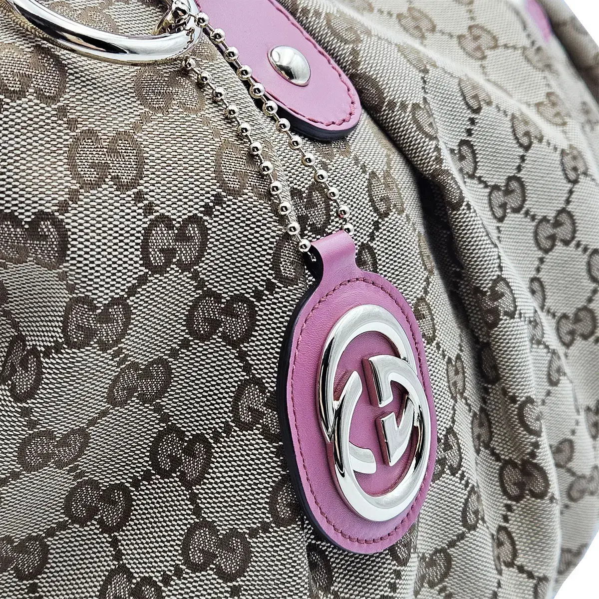 구찌 Gucci 285730 자가드 핑크 레더 GG 캔버스 2WAY