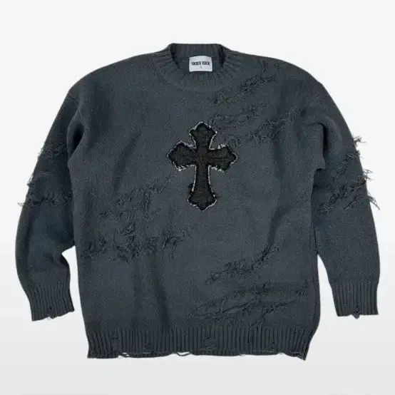 스케이터락 Grunge Cross Destroyed Knit 그런지 니트