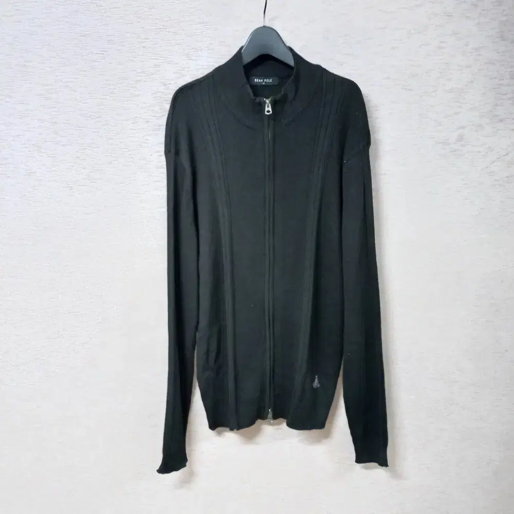 11-27/Binpole Black Zip-Up Knit Cardigan Men110